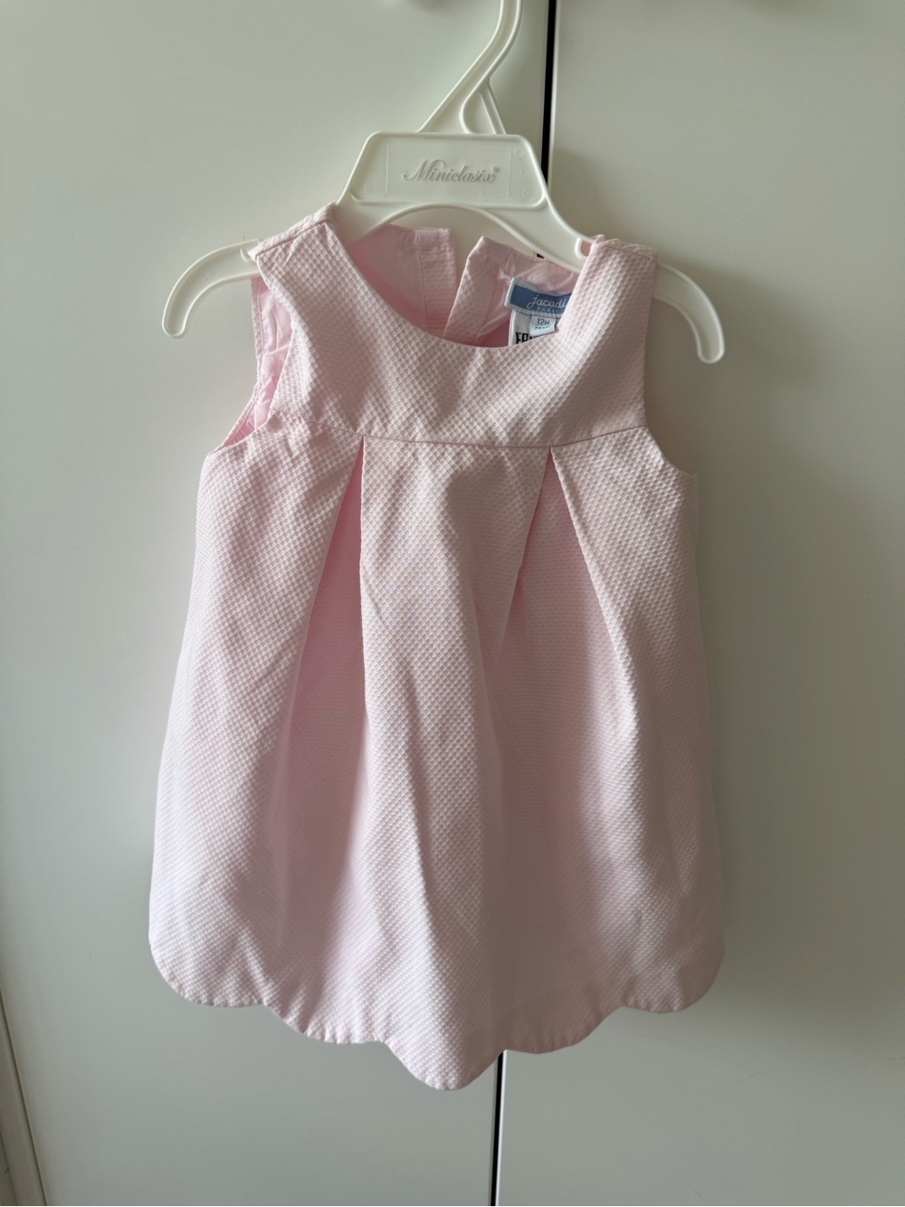Jacadi Light Pink Textured Sleeveless Dress for Girls